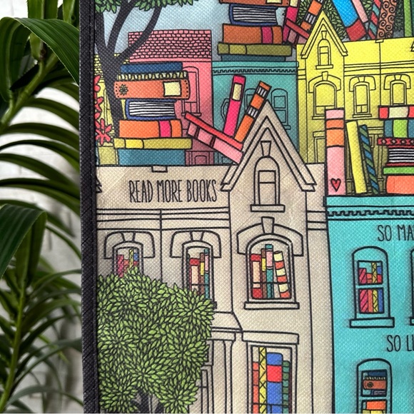 BARNES & NOBLE “Booktown” Book Lover Eco Multicolor Tote - Picture 3 of 8